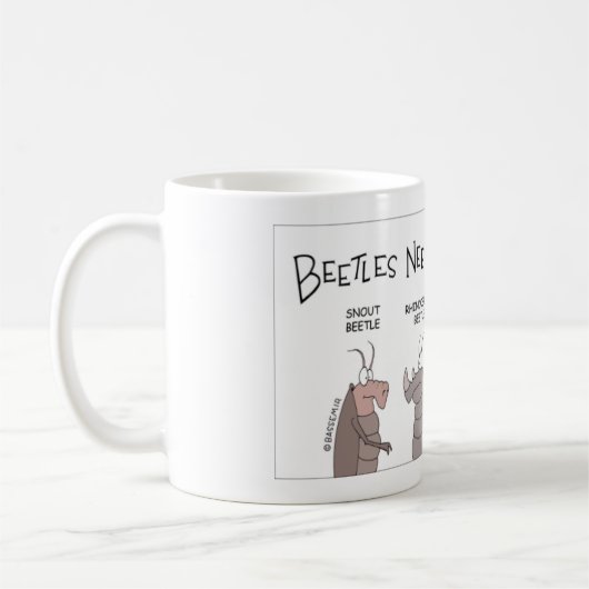 カブトムシの鼻の整形手術 コーヒーマグカップ (左)
