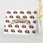 カブトムシハッピーバースデー カード (黄色い花)