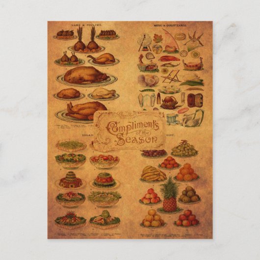 カブトムシ夫人のクリスマスの祝宴 シーズンポストカード (正面)