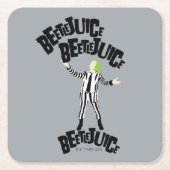 カブトムシ果汁 スクエアペーパーコースター (正面)