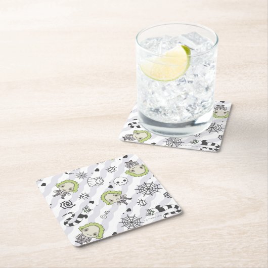 カブトムシ模様 スクエアペーパーコースター (インサイチュ)