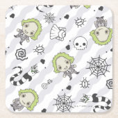 カブトムシ模様 スクエアペーパーコースター (正面)