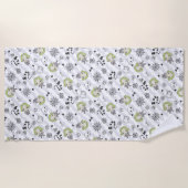 カブトムシ模様 ビーチタオル (正面)