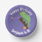 カブトムシ漫画をキャッチかわいいカメレオン ペーパーボウル (正面)