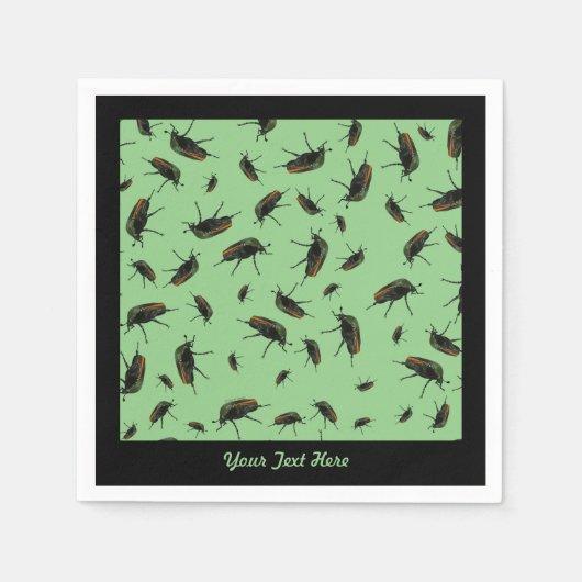 カブトムシ紙ナプキン スタンダードカクテルナプキン (正面)