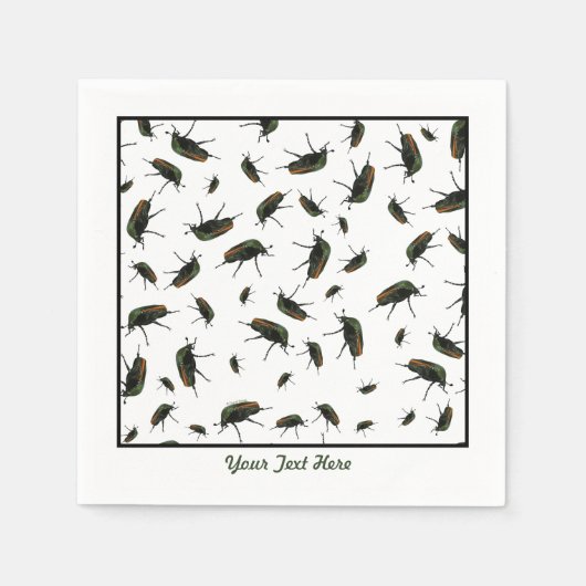 カブトムシ紙ナプキン スタンダードカクテルナプキン (正面)
