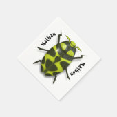 カブトムシ虫かわいいグリーンブラックパーティー スタンダードカクテルナプキン (角)