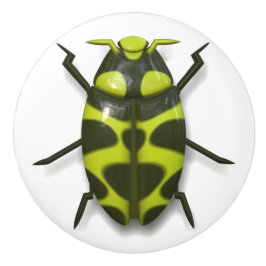 カブトムシ虫かわいいグリーンブラック セラミックノブ