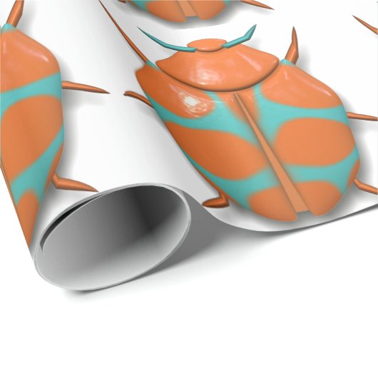 カブトムシ虫かわいい ラッピングペーパー (ロールコーナー)