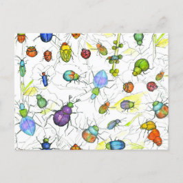 カブトムシ虫が小枝を葉這う ポストカード