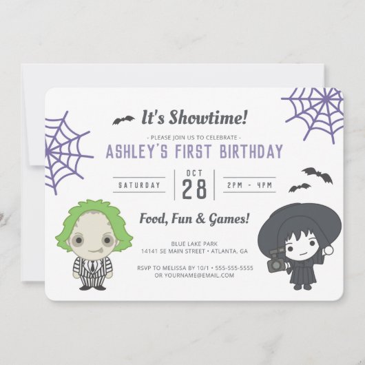 カブトムシ誕生日 招待状 (正面)