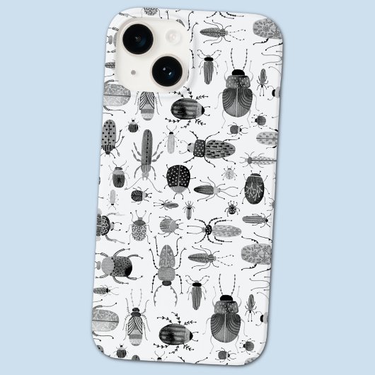 カブトムシ黒と白 iPhoneケース