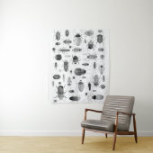 カブトムシ黒白 タペストリー (インサイチュ)