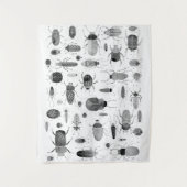 カブトムシ黒白 タペストリー (正面)