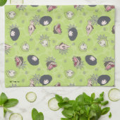 カブトムシ |かわいいチビ(小さくかわいく書いた感じ)トスパターン キッチンタオル (折り畳み)