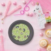 カブトムシ |かわいいチビ（小さくかわいく書いた感じ）トスパターン ペーパープレート (パーティー)