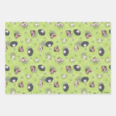 カブトムシ |かわいいチビ(小さくかわいく書いた感じ)トスパターン ラッピングペーパーシート (正面2)