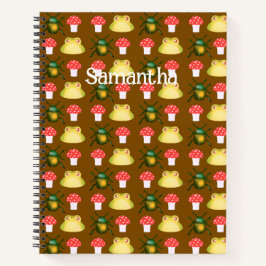 カブトムシ、カエル、キノコ ノートブック