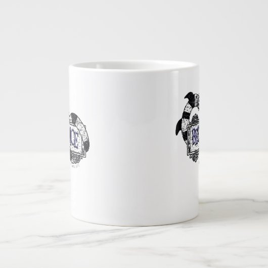 カブトムシ |カブトムシのロゴに巻き込まれたサンミズ ジャンボコーヒーマグカップ (正面)