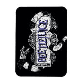 カブトムシ |カブトムシのロゴに巻き込まれたサンミズ マグネット (縦)