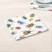 カブトムシ スクエアペーパーコースター (アングル)