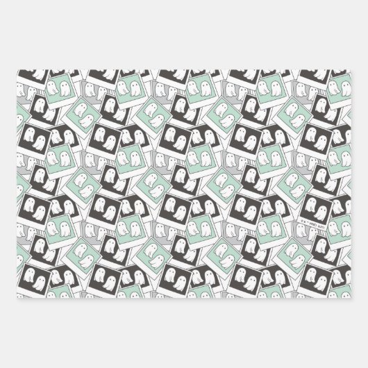 カブトムシ |チビ(小さくかわいく書いた感じ)リディア幽霊写真 ラッピングペーパーシート (正面2)