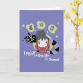カブトムシ |チビ(小さくかわいく書いた感じ)リディア「奇妙で珍しい」 カード (黄色い花)