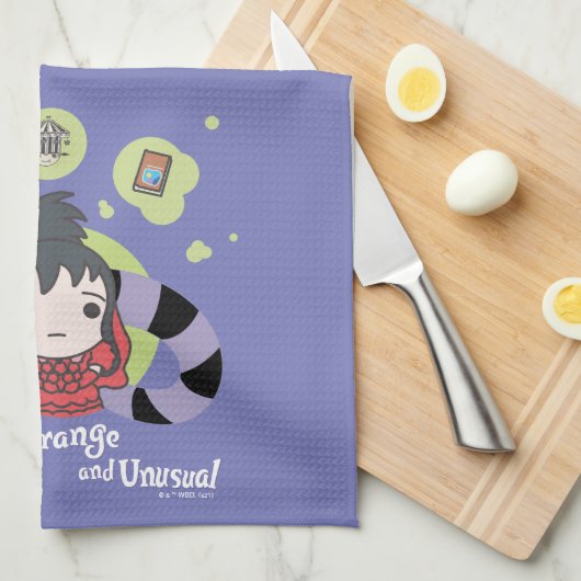 カブトムシ |チビ（小さくかわいく書いた感じ）リディア「奇妙で珍しい」 キッチンタオル (四つ折り)