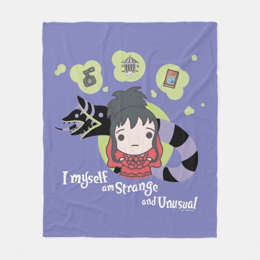 カブトムシ |チビ（小さくかわいく書いた感じ）リディア「奇妙で珍しい」 フリースブランケット (正面)