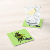 カブトムシ |椅子のカブトムシ スクエアペーパーコースター (インサイチュ)