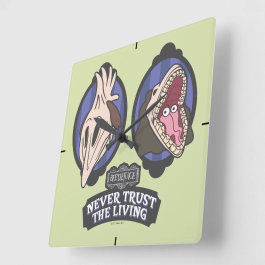 カブトムシ | Maitlands "生きる者を決して信用しない" スクエア壁時計 (傾斜)