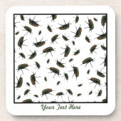 カブトムシBugプラスチック製コースター – オプシパーソナライズされたョン コースター (正面)