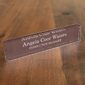 カブールパーソナライズされたレザーパターンテクスチャ デスクネームプレート (側面)