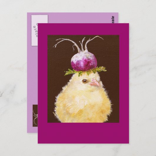 カブ帽子はがきを覗く ポストカード (正面/裏面)