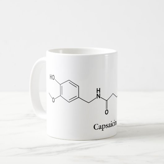 カプサイシン分子化学辛い食品愛好家 コーヒーマグカップ (正面左)