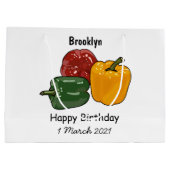 カプシカム漫画イラストレーション ラージペーパーバッグ (裏面)