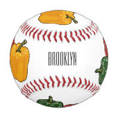 カプシカム漫画イラストレーション 野球ボール (裏面)