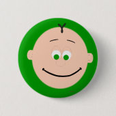 カプスキッドボーイズ顔グリーンアイボタンバッジ 缶バッジ (正面)