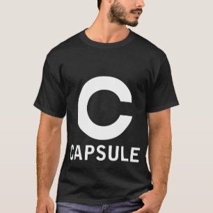 カプセルのロゴのティー(白いグラフィック) Tシャツ