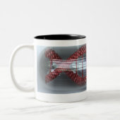 カプセルのDNAの繊維 ツートーンマグカップ (左)