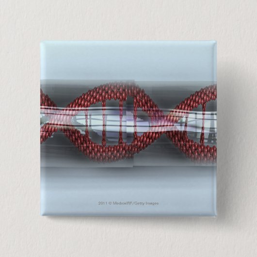 カプセルのDNAの繊維 缶バッジ (正面)