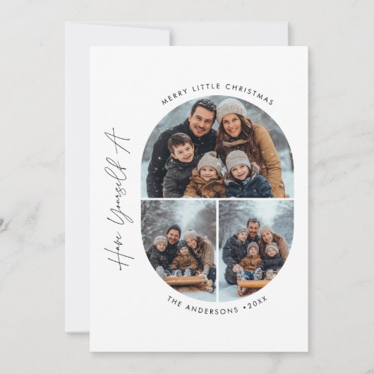 カプセルフォト | 小メリーさなクリスマスの子供の家族 シーズンカード (正面)
