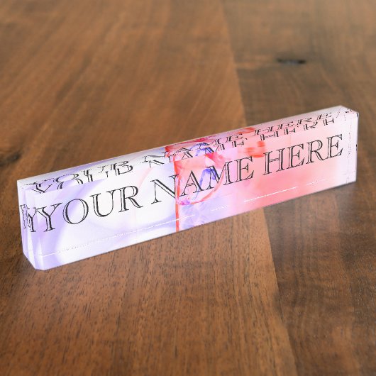 カプセル封入のフラクタルの名札 デスクネームプレート (側面)