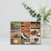 カプチカラフルーノ・コーヒー・カフェ・ドリンク・コラージュ ポストカード (スタンド正面)