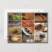 カプチカラフルーノ・コーヒー・カフェ・ドリンク・コラージュ ポストカード (正面/裏面)