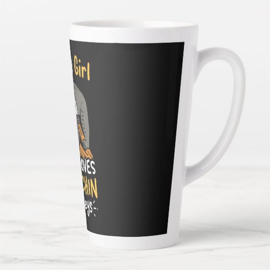 カプチンサルを愛する少女にすぎない カフェラテマグ (右)