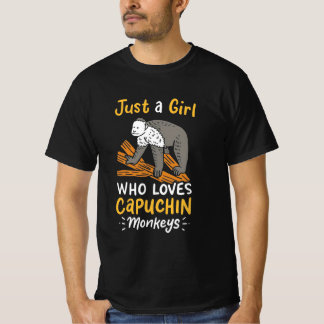 カプチンサルを愛する少女にすぎない Tシャツ