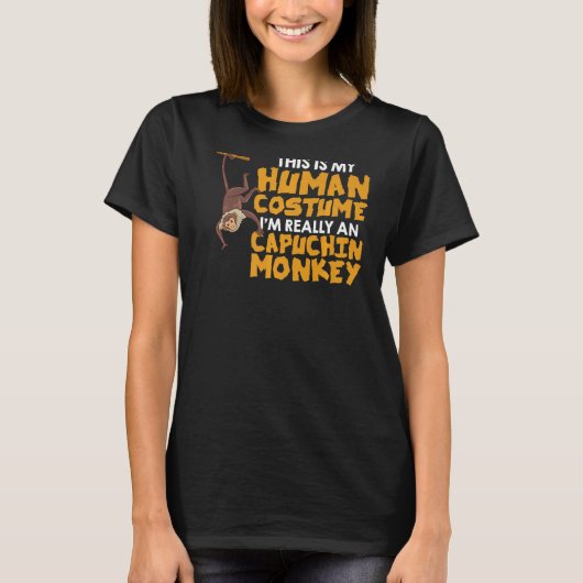 カプチンモンキーキュートかご食用動物 Tシャツ (正面)