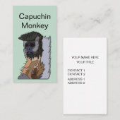 カプチンモンキープリメイト野生動物 名刺 (正面/裏面)