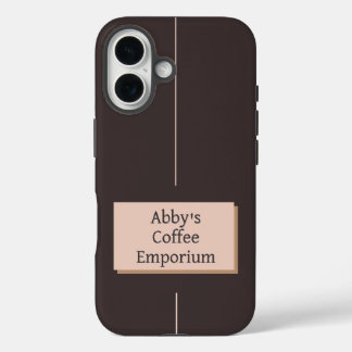 カプチーノと文字オンコーヒーブラウン iPhone 16ケース